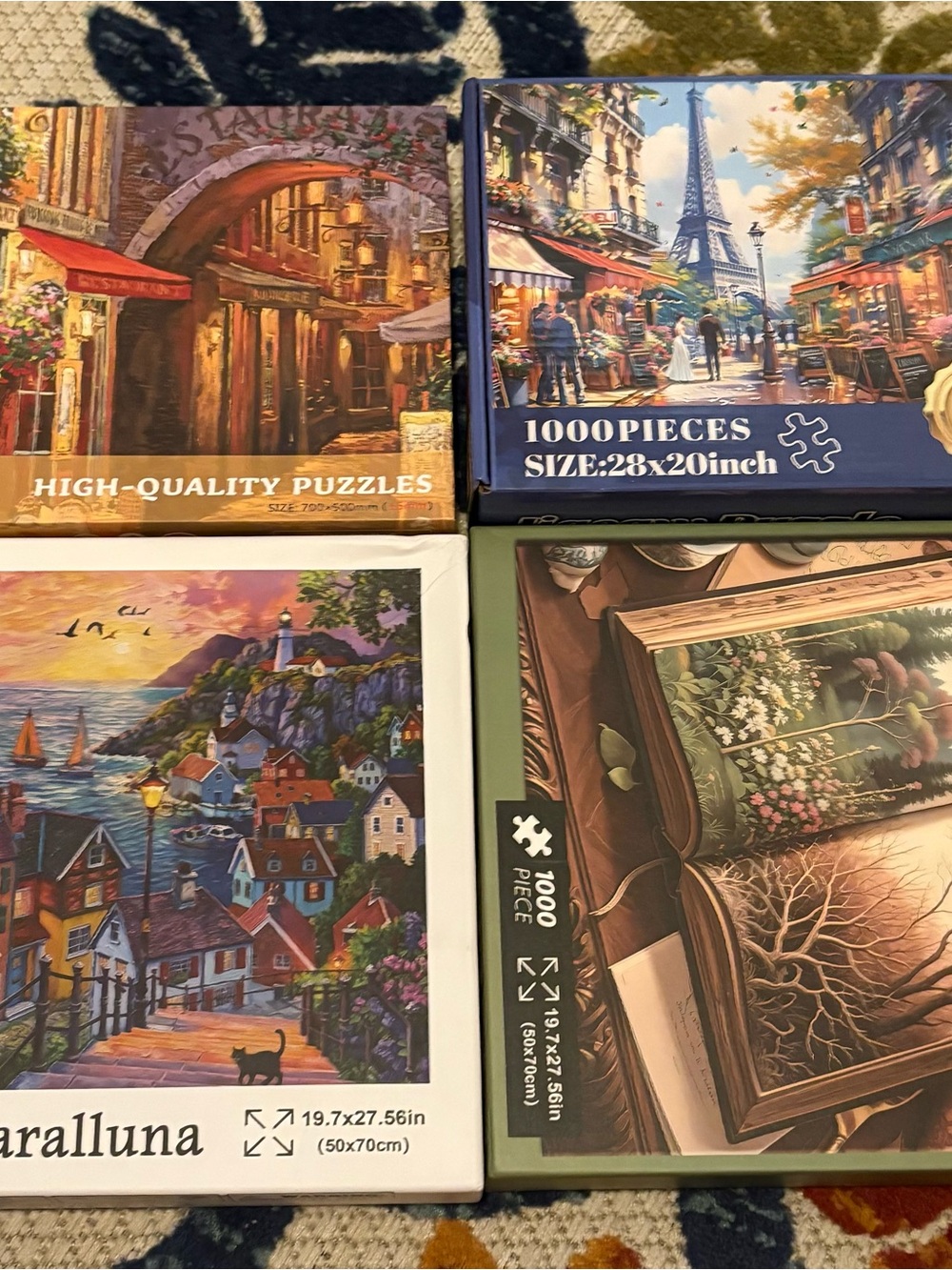 Assorted 1000-Piece Jigsaw Puzzle - Multi Color Set of 4 puzzles